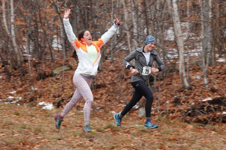 A Rambler finishing with glee on a brisk, late October day